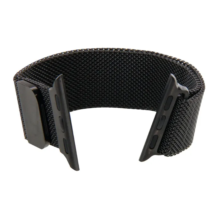 For Apple Watch 38mm Milanese Loop Magnetic Stainless Steel Watch Band(Black)