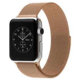 For Apple Watch 42mm Milanese Loop Magnetic Stainless Steel Watch Band(Rose Gold)