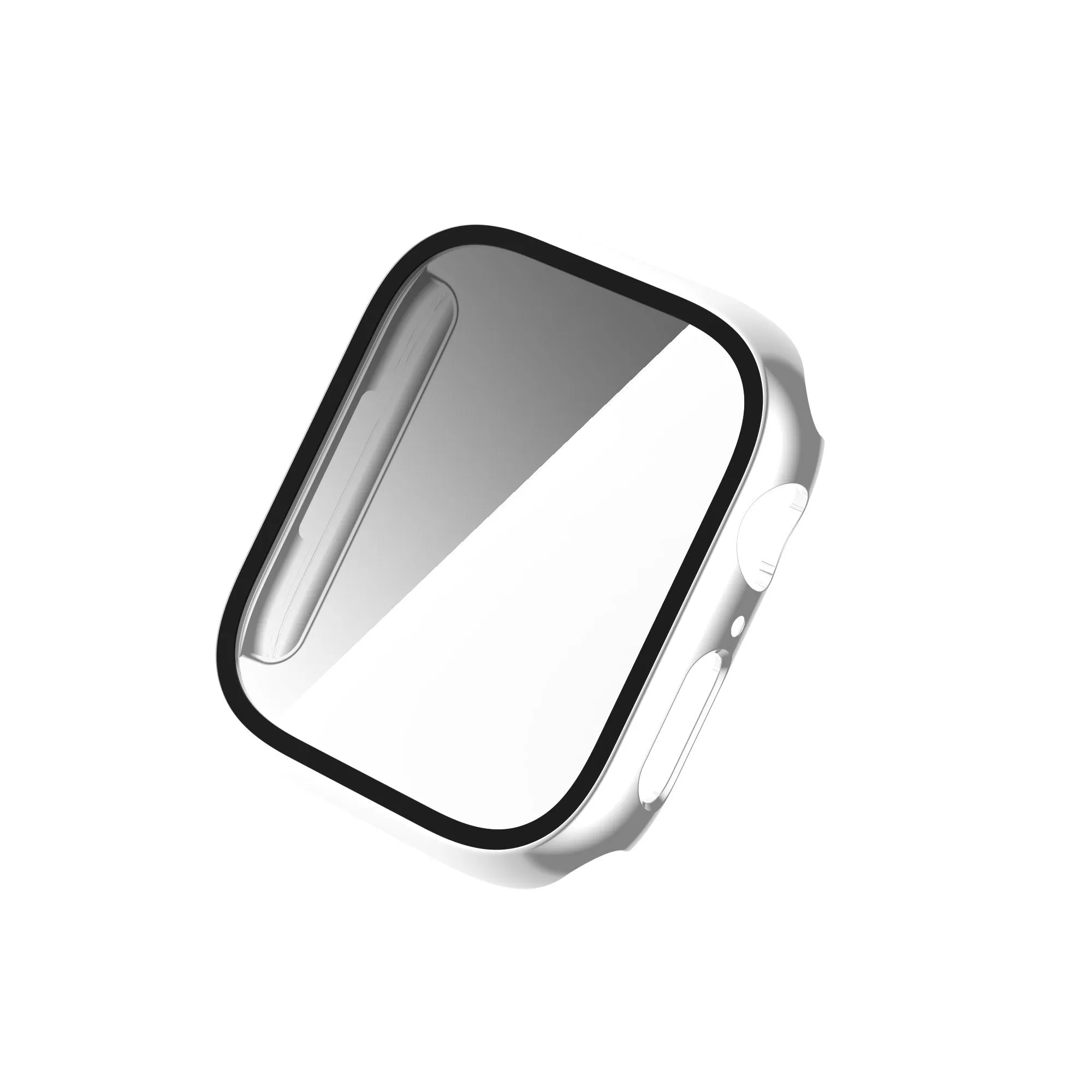 For Apple Watch iWatch Series 7 Case 41mm Tempered Glass Shockproof Full Cover - Silver