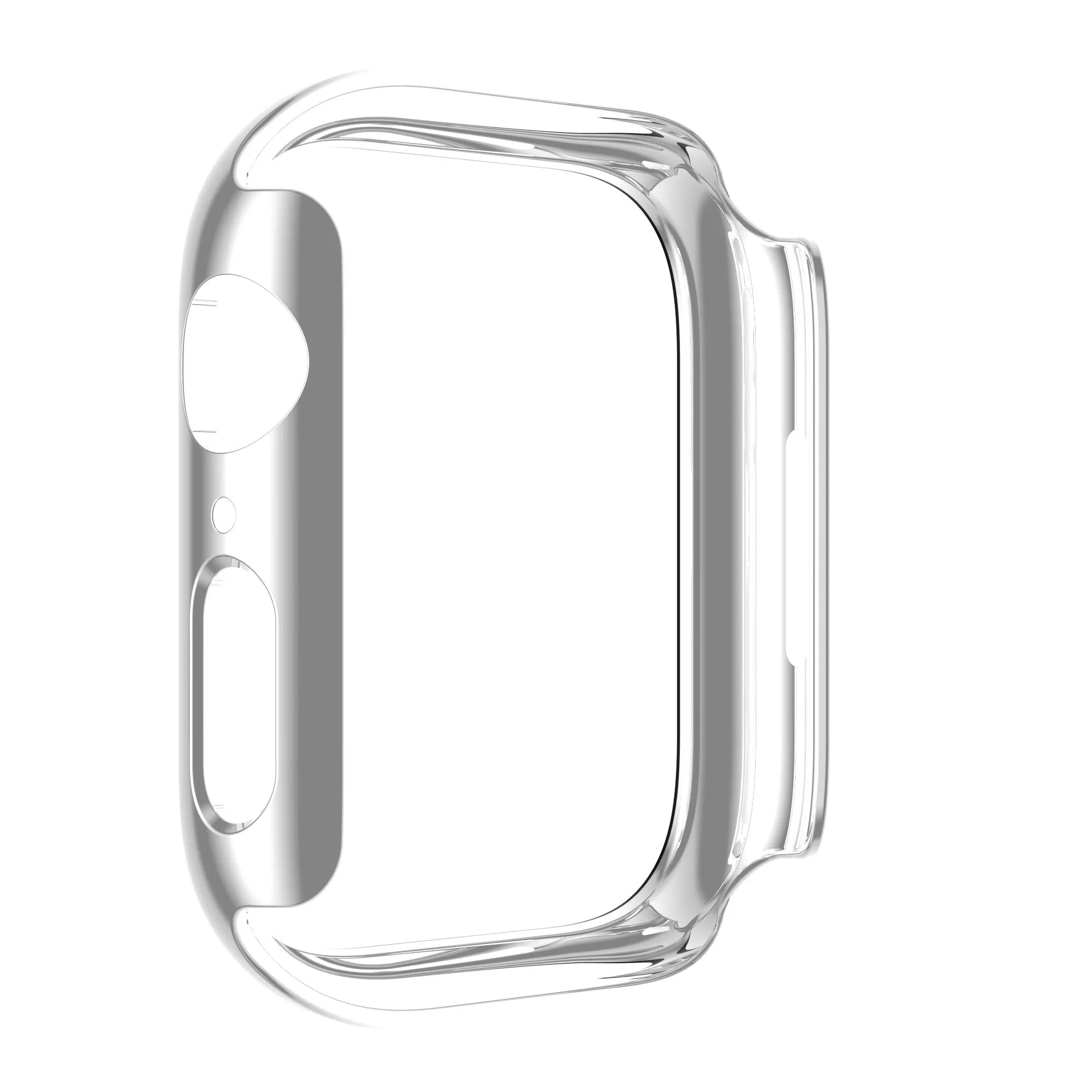 For Apple Watch iWatch Series 7 Case 41mm Tempered Glass Shockproof Full Cover - Silver