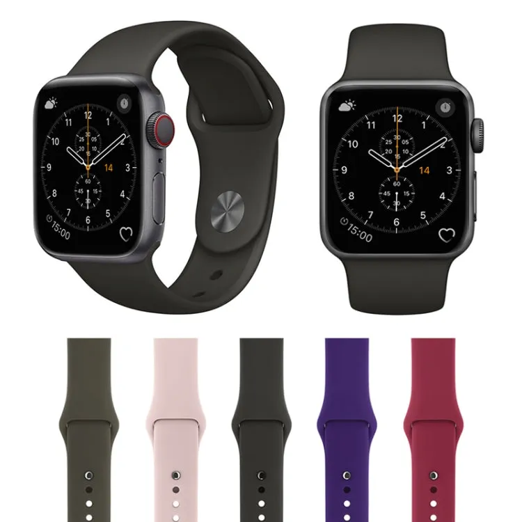 For Apple Watch Series 3 & 2 & 1 38mm Fashion Simple Style Silicone Wrist Watch Band (Grey)