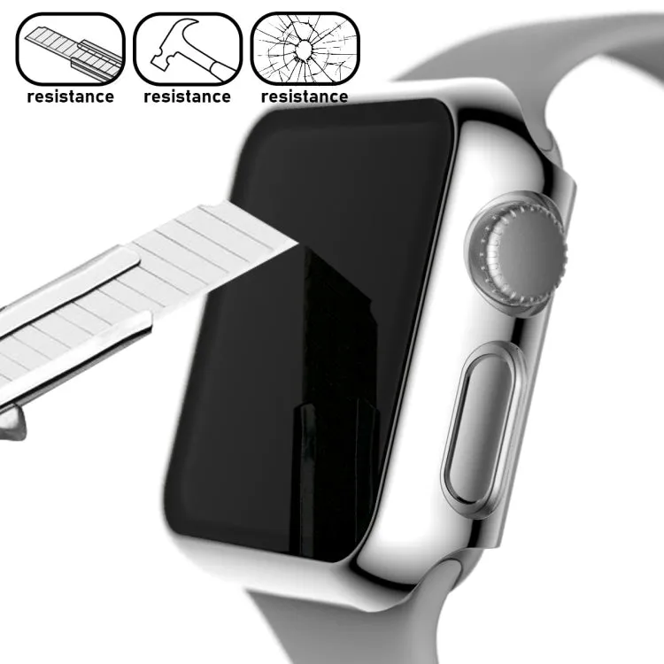 For Apple Watch Series 3 & 2 & 1 38mm Full Coverage Plating Glass Case(Silver)