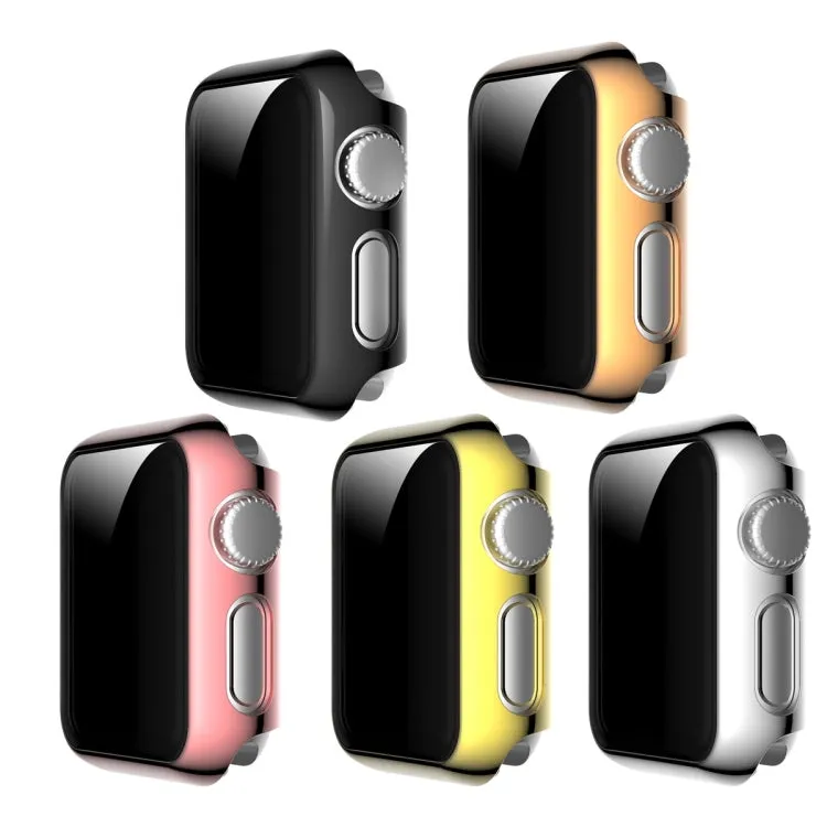 For Apple Watch Series 3 & 2 & 1 42mm Full Coverage Plating Glass Case(Black)