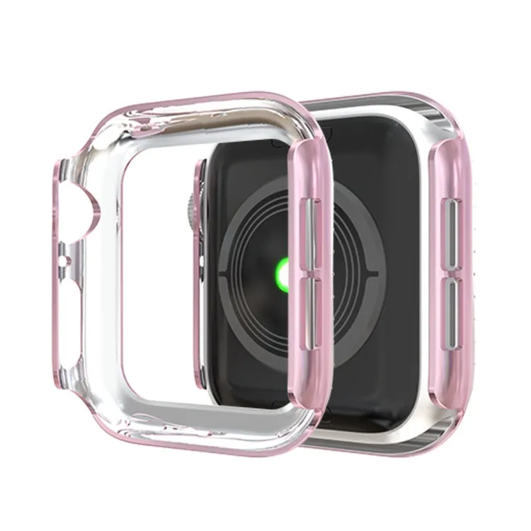 For Apple Watch Series 5 & 4 40mm Double Row Diamonds PC Protective Case(Pink)