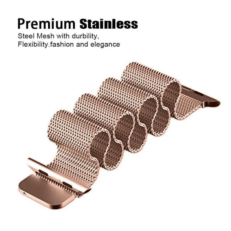 For Apple Watch Series  9&8&7 41mm / 6 & SE & 5 & 4 40mm / 3 & 2 & 1 38mm Milanese Loop Magnetic Stainless Steel Watch Band(Champagne Gold)