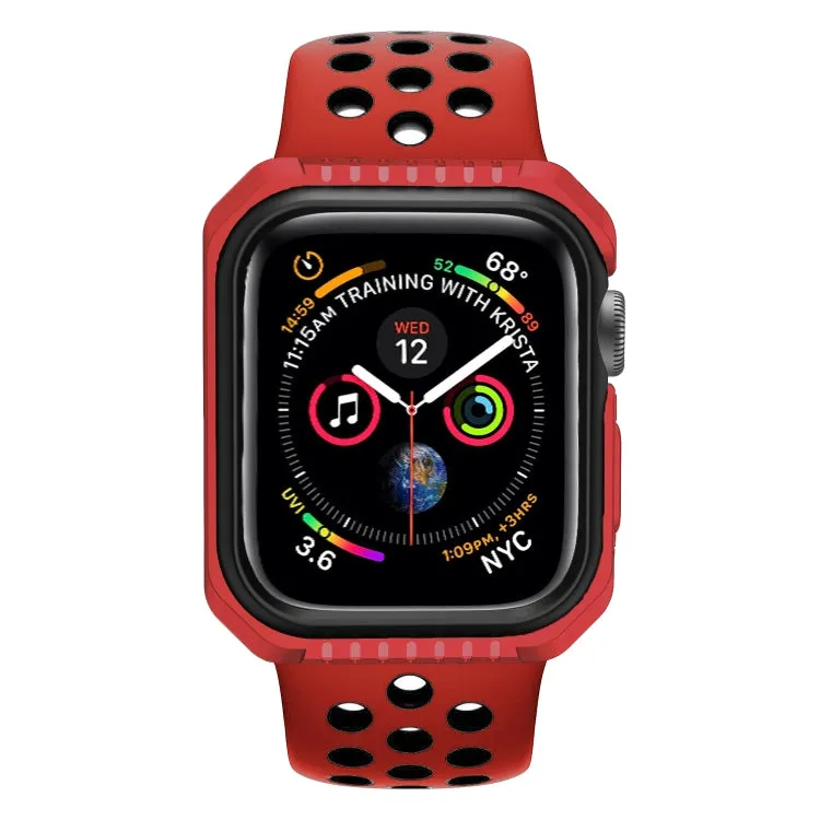 For Apple Watch Series Series 3 & 2 & 1 42mm Shockproof Two Color Protective Case(Red Black)