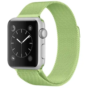 For Apple Watch Ultra 49mm&Watch Ultra 2 49mm / Series 9&8&7 45mm / SE 3&SE 2&6&SE&5&4 44mm / 3&2&1 42mm Milanese Loop Magnetic Stainless Steel Watch Band(Mint Green)