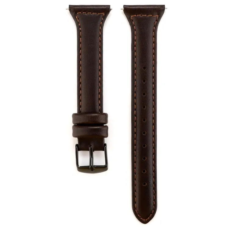 For Fitbit Versa Crazy Horse Texture Genuine Leather  Watch Band(Coffee)