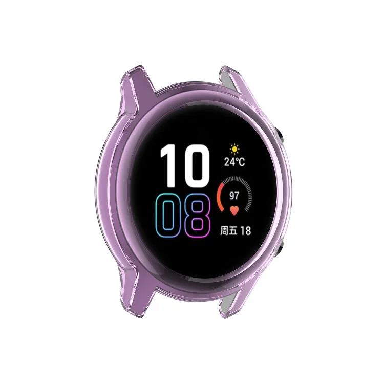 For Huawei Honor Magic watch2 42mm TPU Wrapped Empty Half Case Watch Case(Transparent Purple)