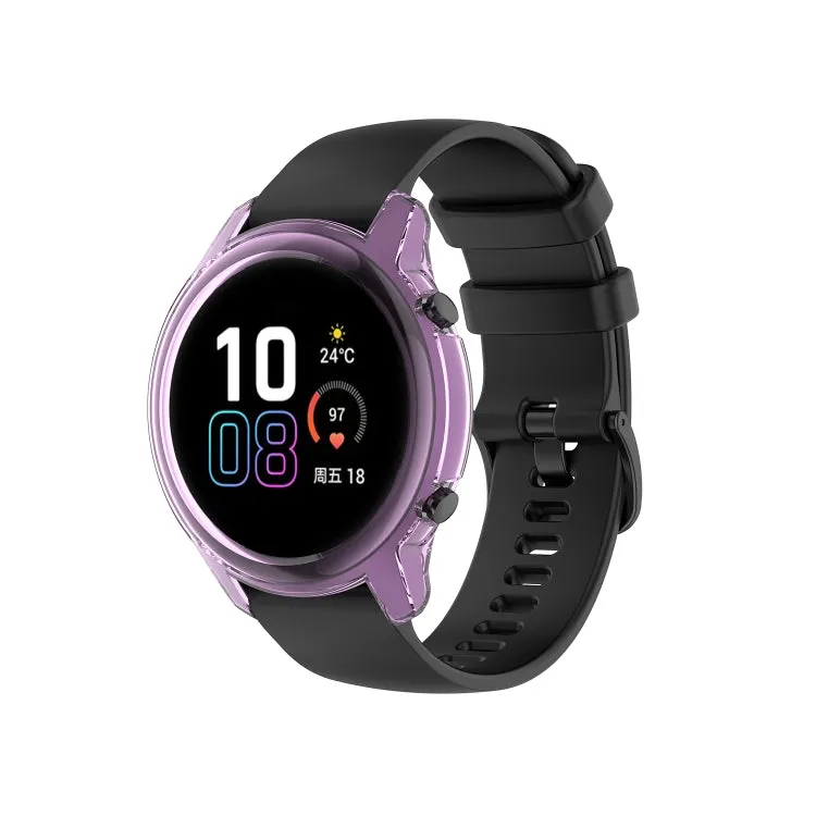 For Huawei Honor Magic watch2 42mm TPU Wrapped Empty Half Case Watch Case(Transparent Purple)