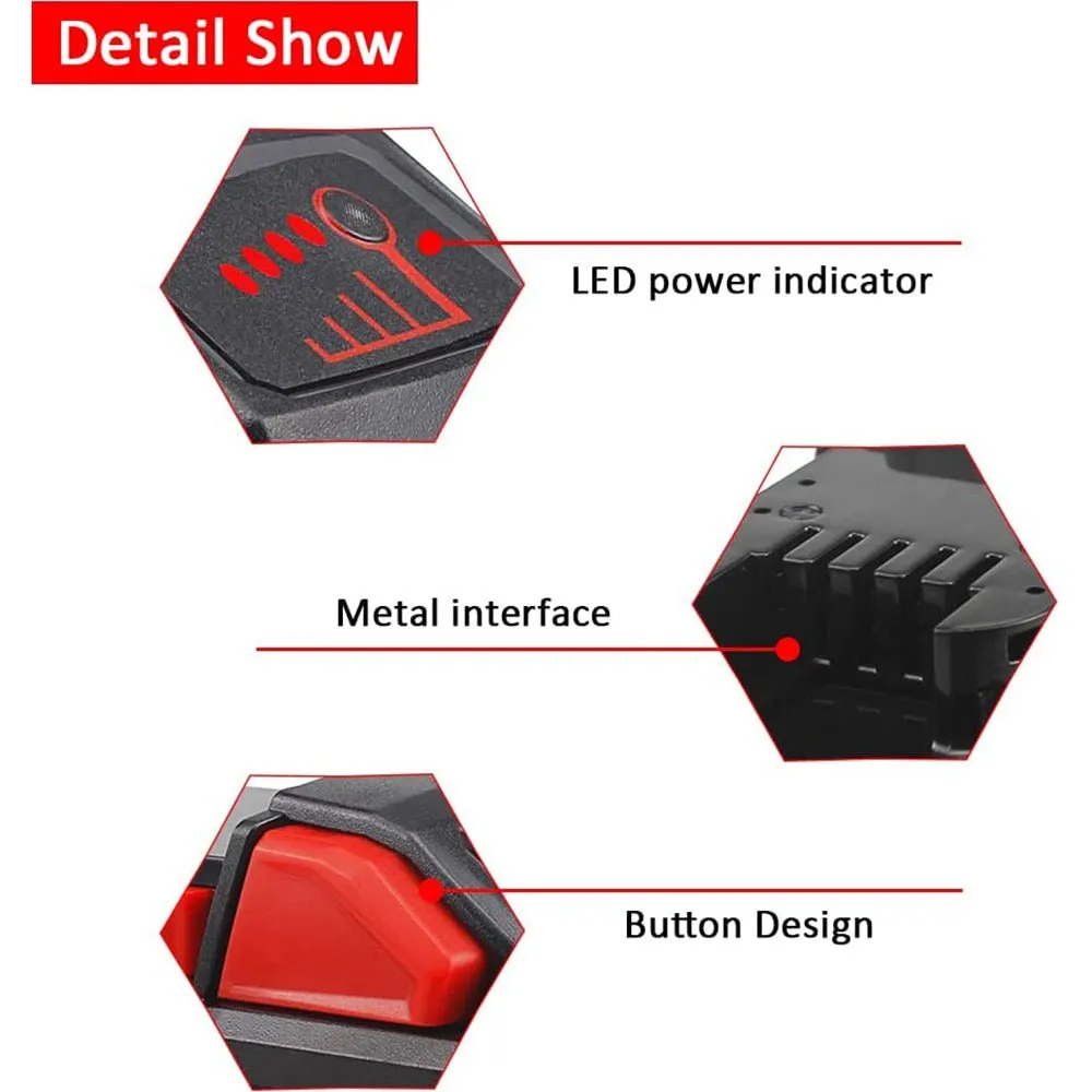 For Milwaukee 18V Battery 5Ah M18 Batteries 2 Pack  Free charger& Holders