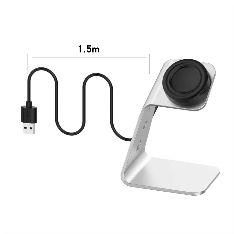 For Samsung R800 / Galaxy Watch Universal Aluminum Alloy Magnetic Charger Holder with Chip Protection, Support Fast Charging(Silver)