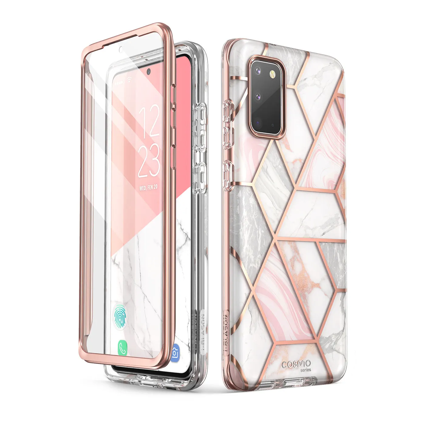 Galaxy S20 Cosmo Case (with Screen Protector)(open box) - Marble Pink