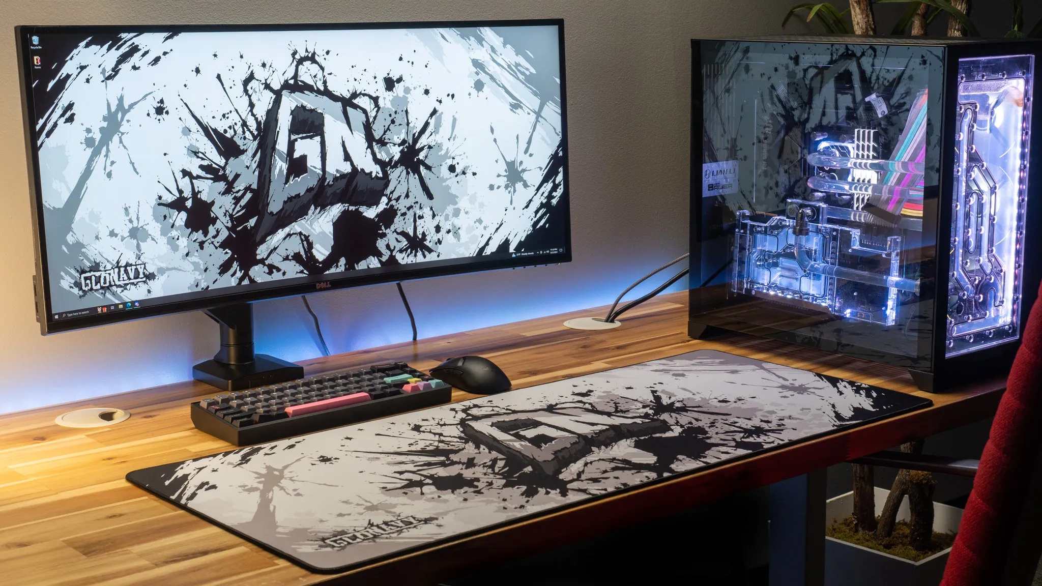 Glo Navy "Monochrome" Content Creator Collaboration Gaming Mouse Pad Deskmat