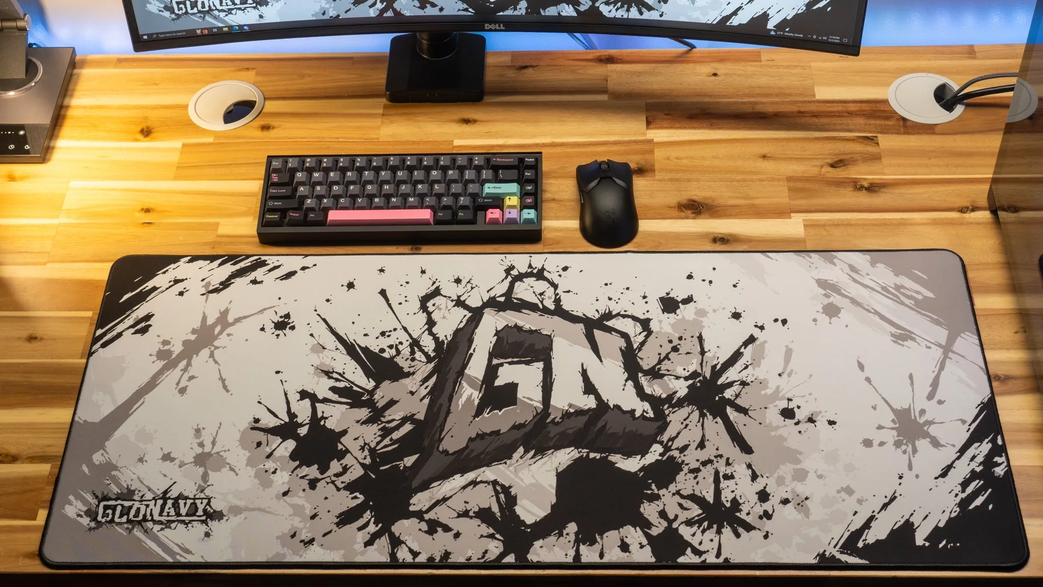 Glo Navy "Monochrome" Content Creator Collaboration Gaming Mouse Pad Deskmat