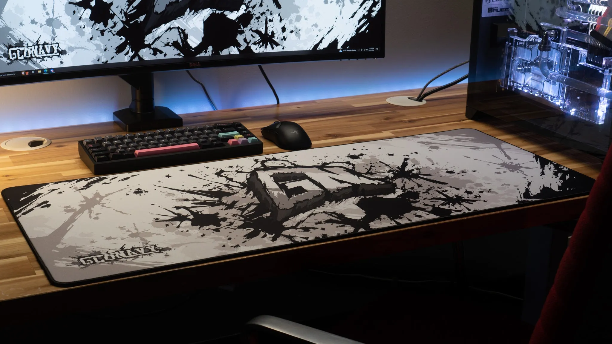 Glo Navy "Monochrome" Content Creator Collaboration Gaming Mouse Pad Deskmat