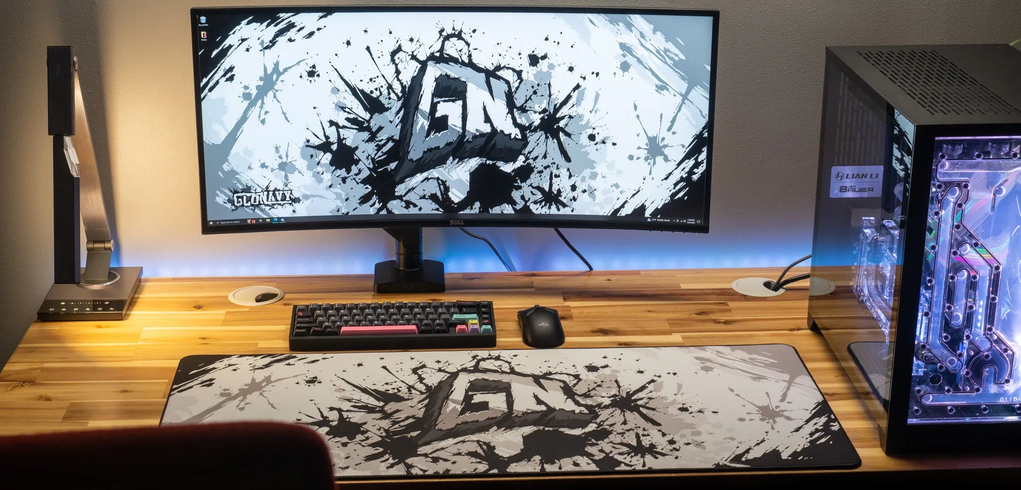 Glo Navy "Monochrome" Content Creator Collaboration Gaming Mouse Pad Deskmat