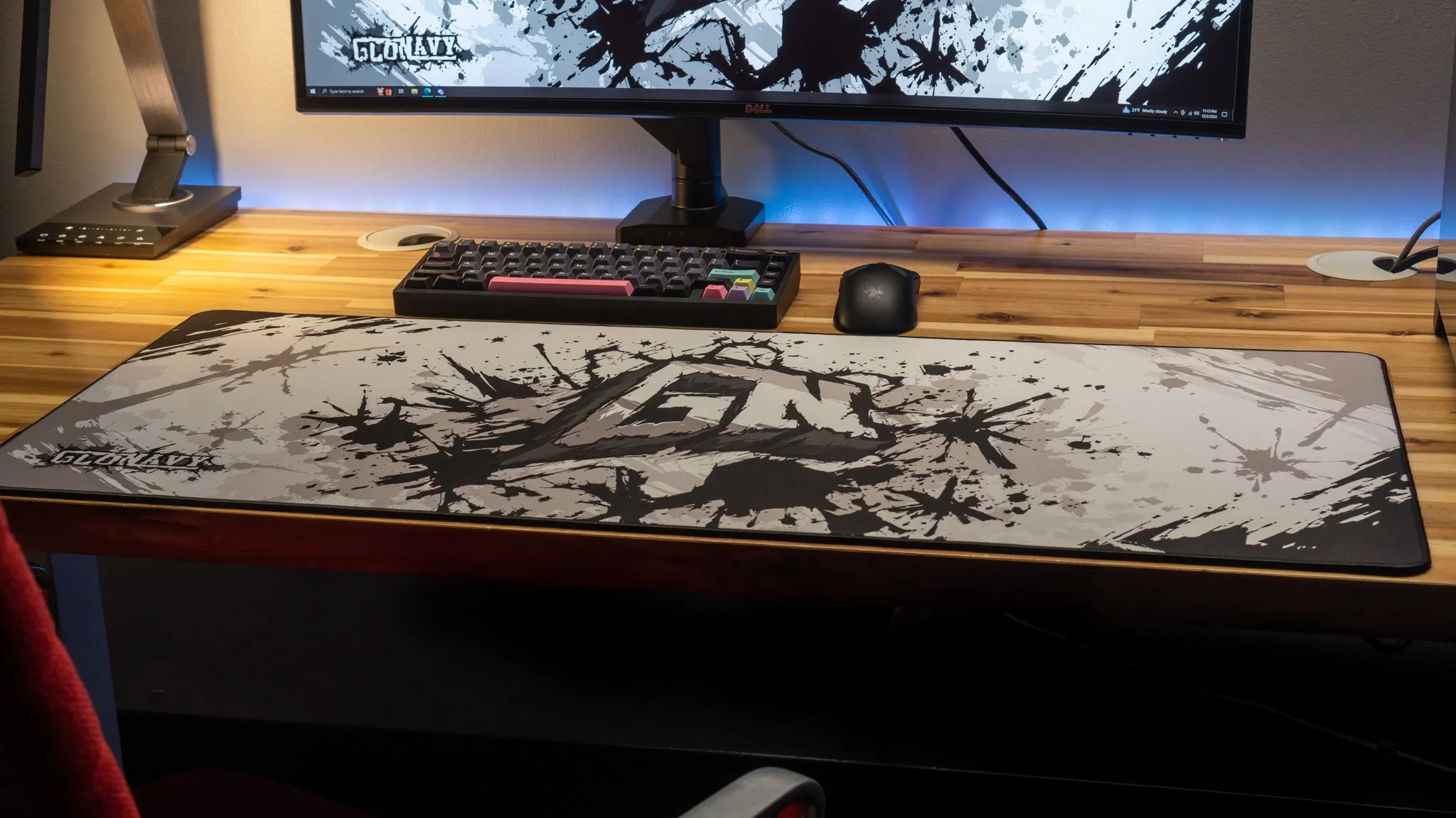 Glo Navy "Monochrome" Content Creator Collaboration Gaming Mouse Pad Deskmat