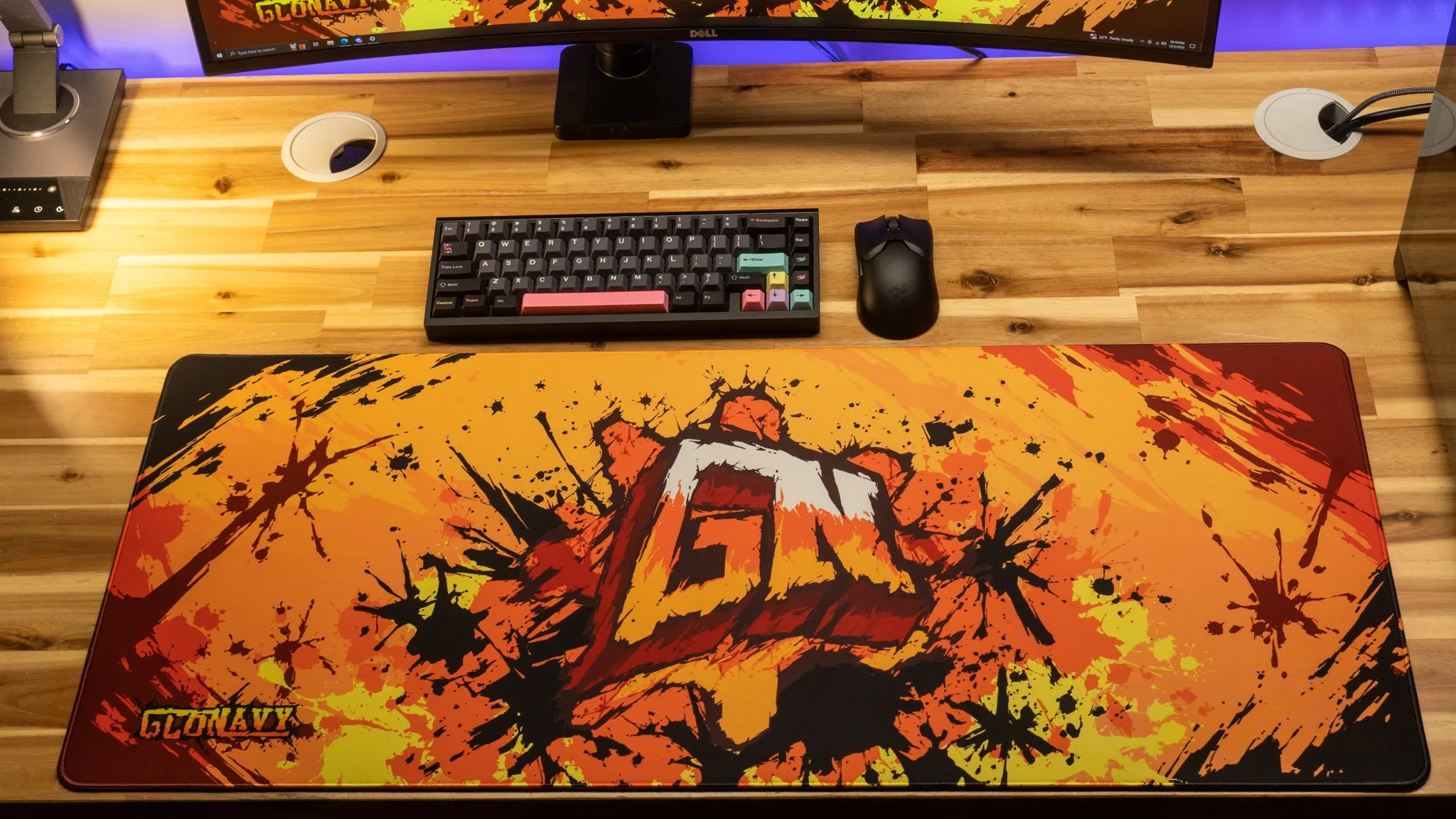 Glonavy "Sunburst" Content Creator Collaboration Gaming Mouse Pad Deskmat