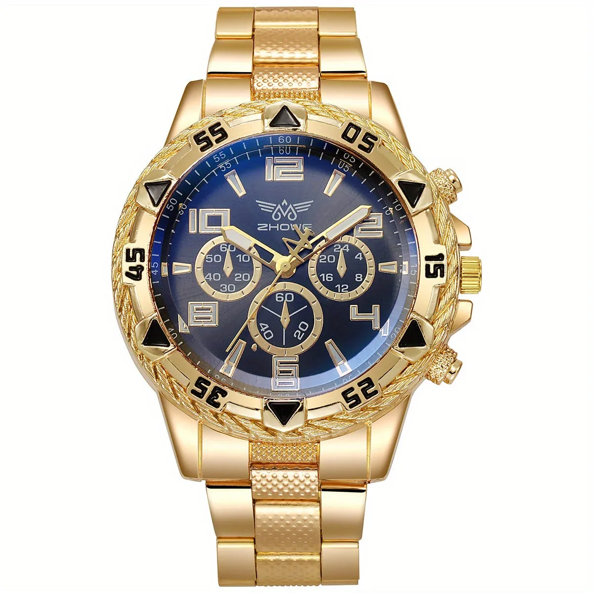 Golden Alloy Watch Luxurious Gift for Discerning Men