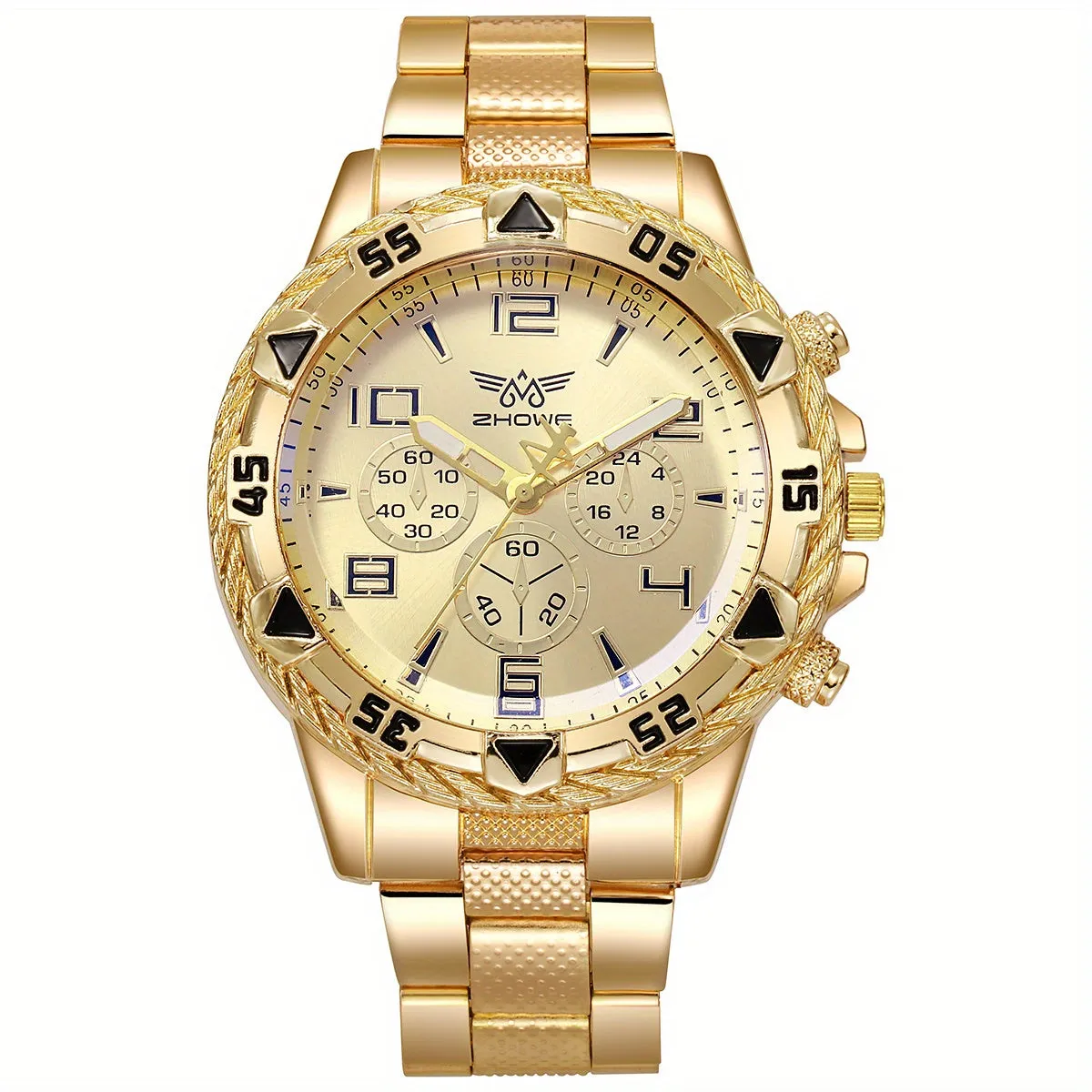 Golden Alloy Watch Luxurious Gift for Discerning Men