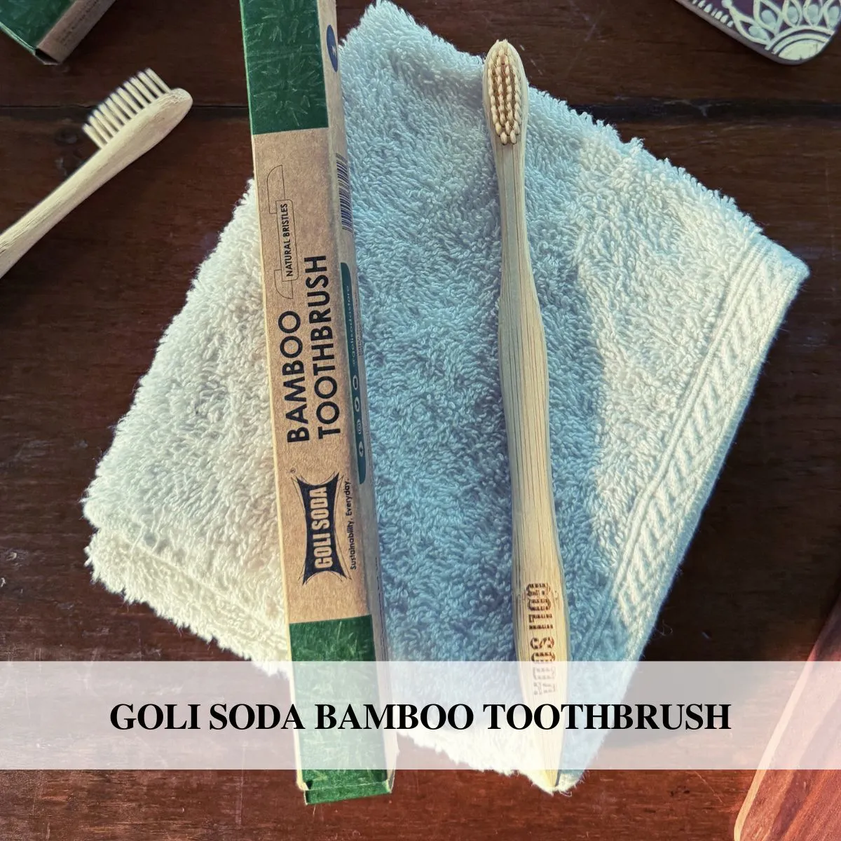 Goli Soda Natural Bamboo Toothbrush With Soft Plant Based Bristles (Pack Of 2)