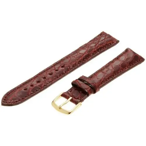 Hadley-Roma Men's MSM822RN-180 18-mm Chestnut Genuine Caiman Crocodile Leather Watch Strap