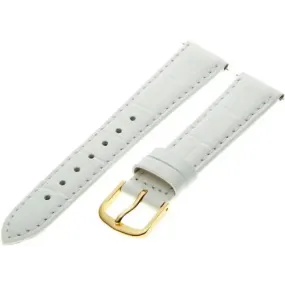 Hadley Roma Women's 16mm White Alligator Grain Leather Watch Strap LS135