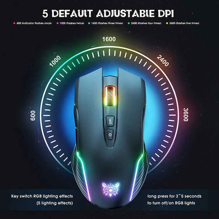 High Precision 2.4GHz Optical Gaming Mouse with Chroma RGB Backlight for Windows/Mac