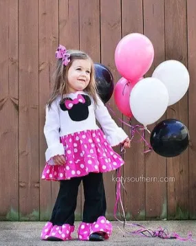 Hot Pink Polka Dot Minnie Mouse Outfit