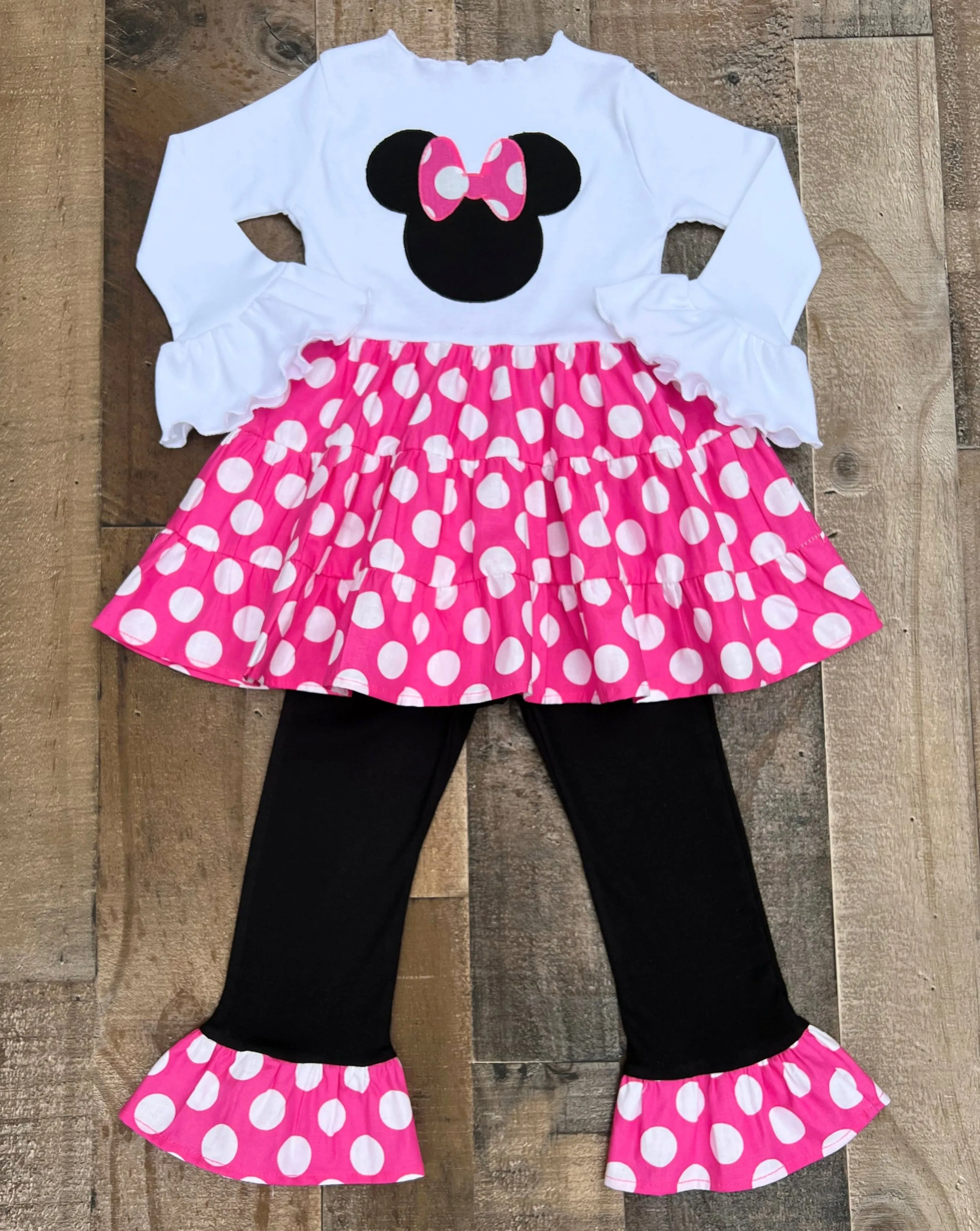 Hot Pink Polka Dot Minnie Mouse Outfit