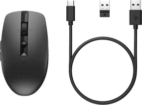 Hp 715 - Mouse - Multi-Device, Rechargeable - 7 Buttons - Wireless, Wired - Bluetooth 3.0, 2.4 Ghz - Usb Wireless Receiv