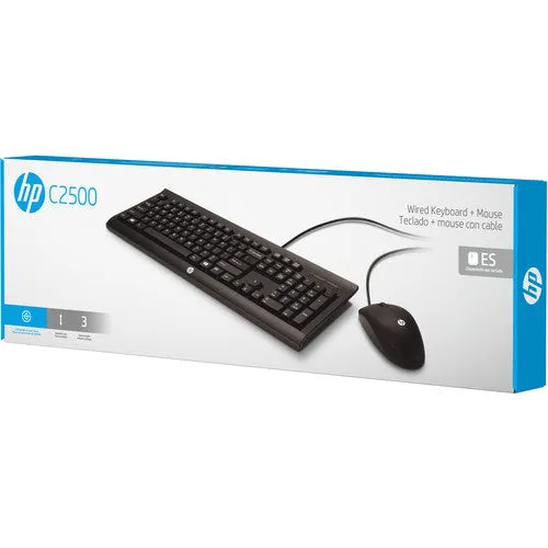 HP C2500 Wired Desktop Combo, USB Keyboard and Mouse - H3C53AA#ABA