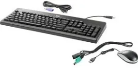 HP USB PS2 Washable Keyboard and Mouse, Wired, USB   PS/2, Black - BU207AT#ABA