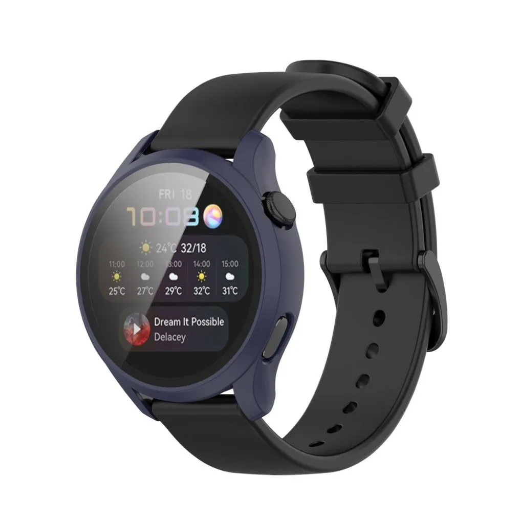 Huawei Watch 3 TPU cover   tempered glass - Dark Blue