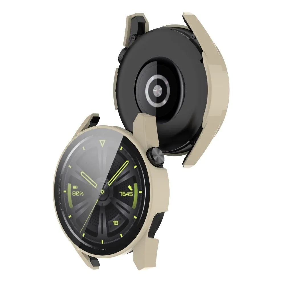 Huawei Watch GT 3 (46mm) PC cover with HD tempered glass - Beige