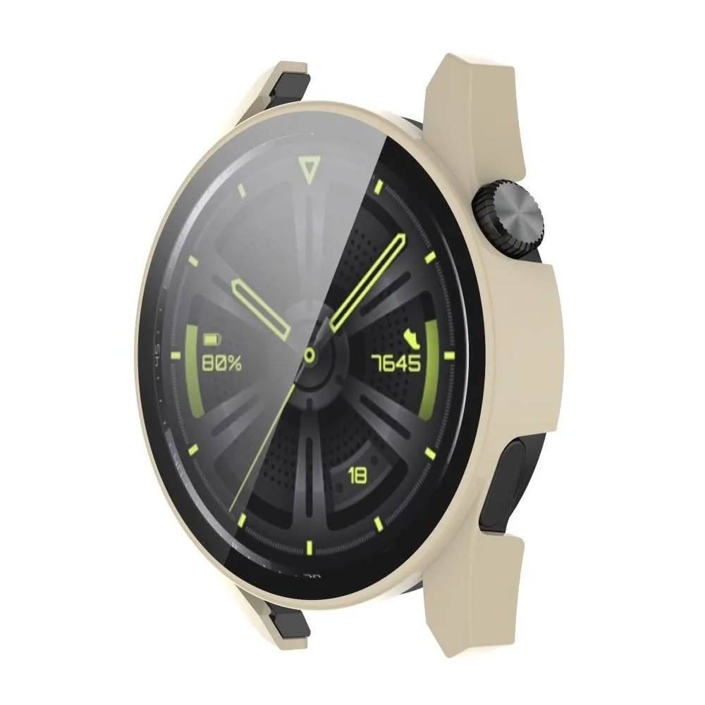 Huawei Watch GT 3 (46mm) PC cover with HD tempered glass - Beige