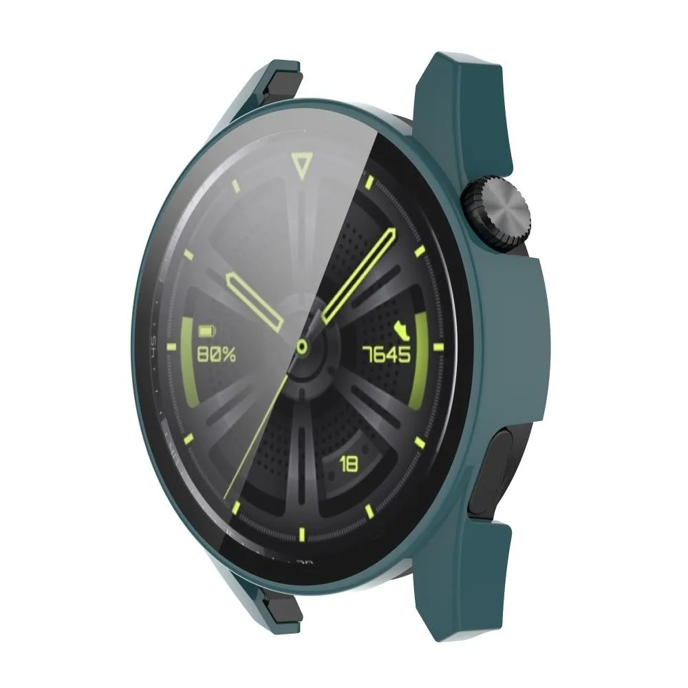 Huawei Watch GT 3 (46mm) PC cover with HD tempered glass - Blackish Green