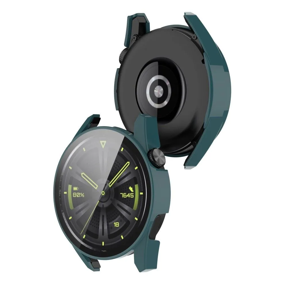 Huawei Watch GT 3 (46mm) PC cover with HD tempered glass - Blackish Green