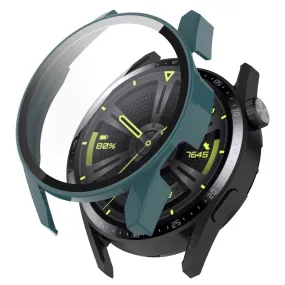 Huawei Watch GT 3 (46mm) PC cover with HD tempered glass - Blackish Green