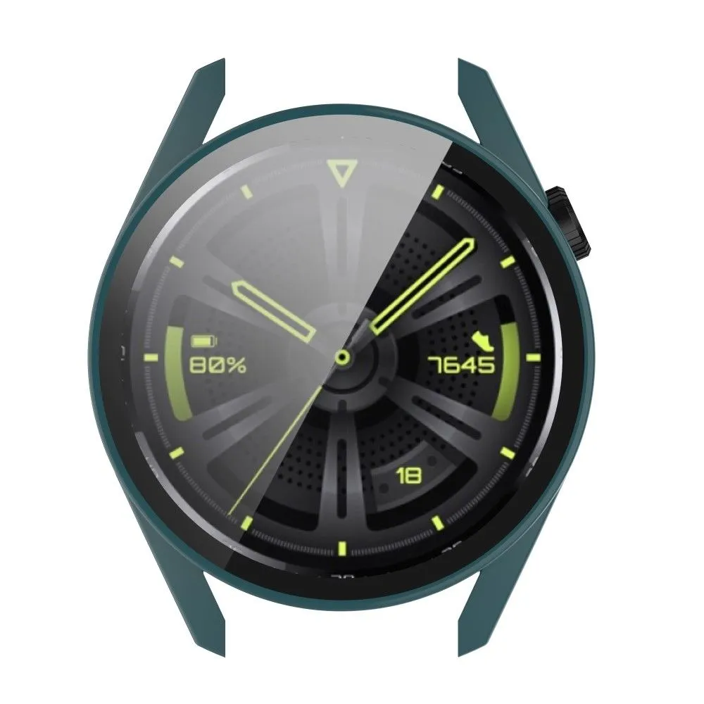 Huawei Watch GT 3 (46mm) PC cover with HD tempered glass - Blackish Green