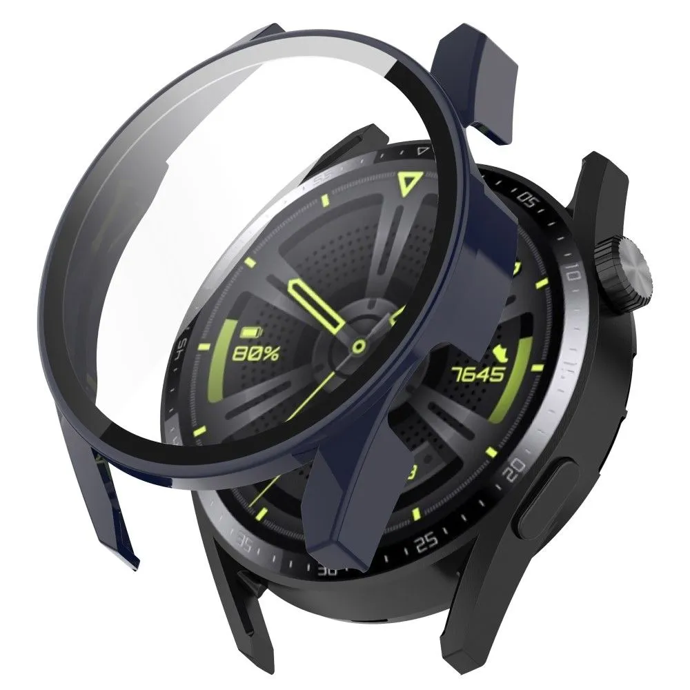 Huawei Watch GT 3 (46mm) PC cover with HD tempered glass - Dark Blue