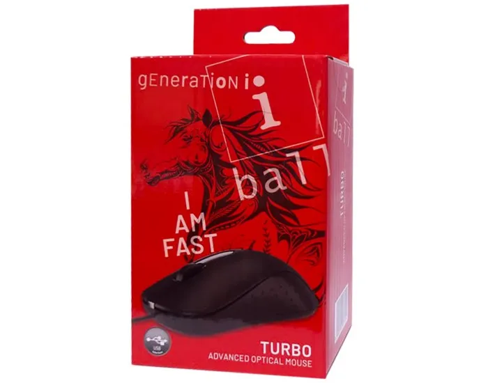 iBall Wired Mouse Turbo Black