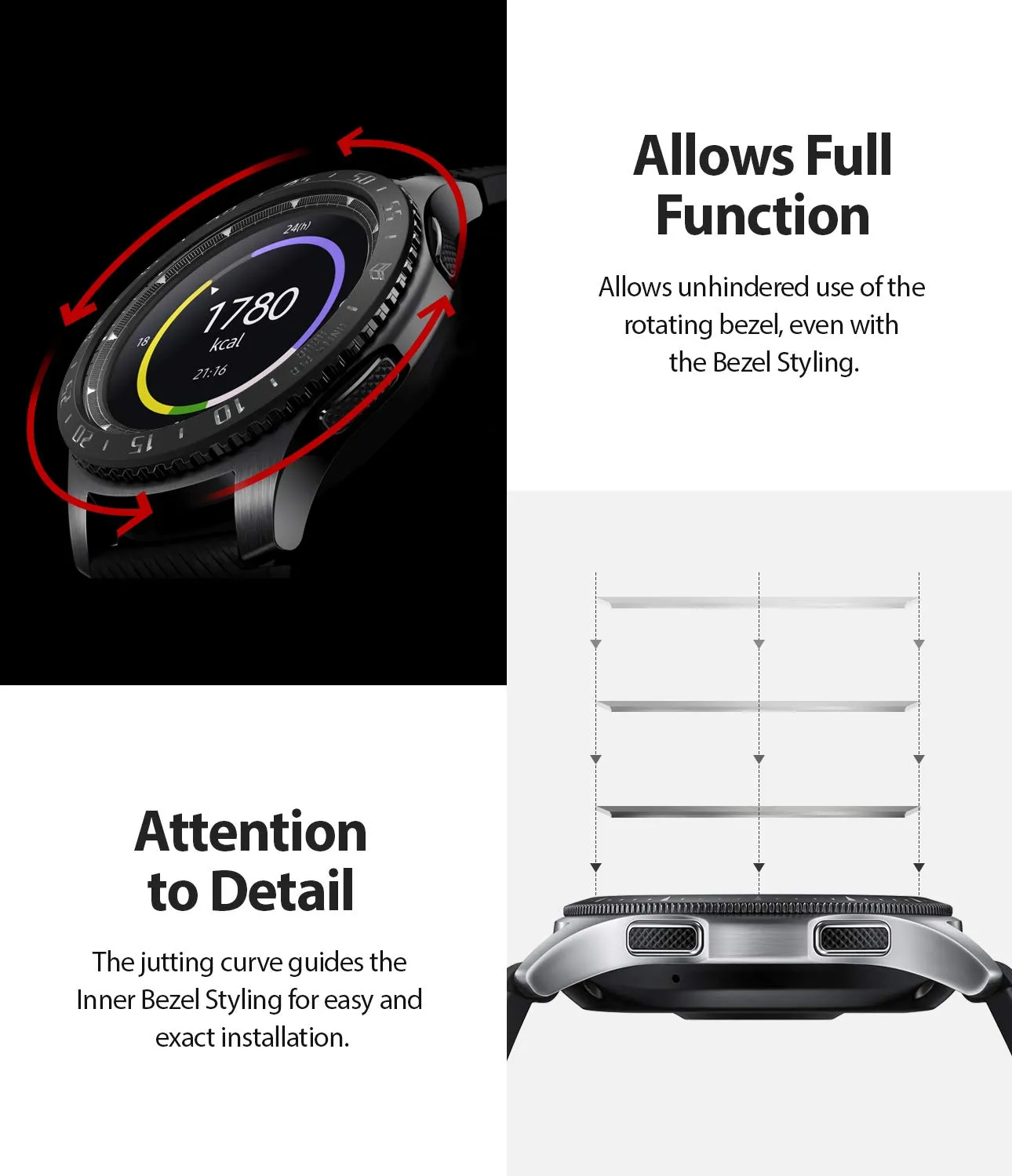 Inner Bezel Styling for Galaxy Watch 46mm, Galaxy Gear S3 Frontier -  [Stainless Steel]