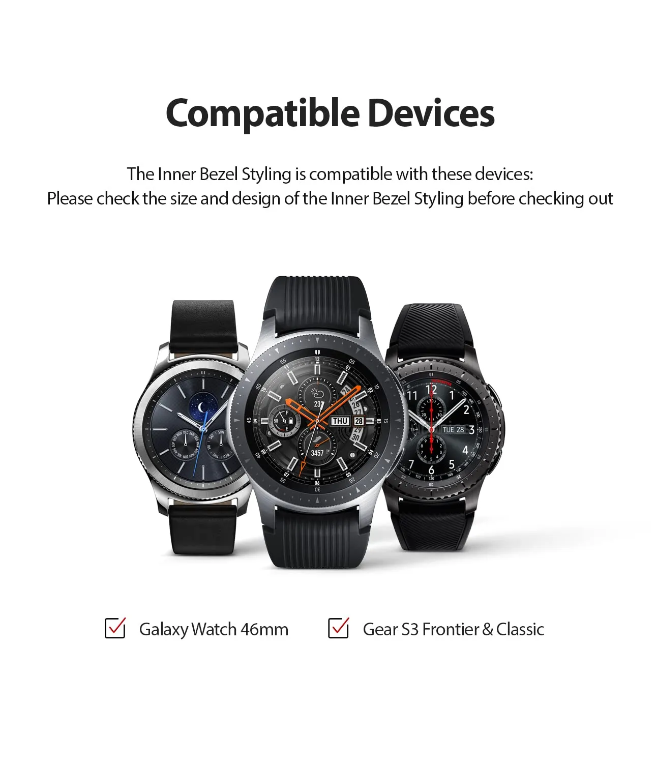 Inner Bezel Styling for Galaxy Watch 46mm, Galaxy Gear S3 Frontier -  [Stainless Steel]