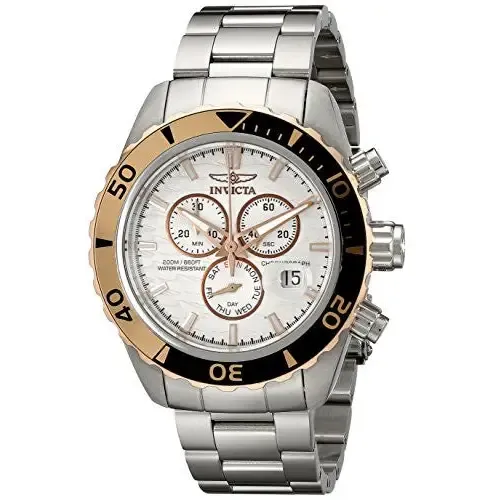 Invicta Men's 12859 Pro Diver Quartz Chronograph Silver Dial Watch