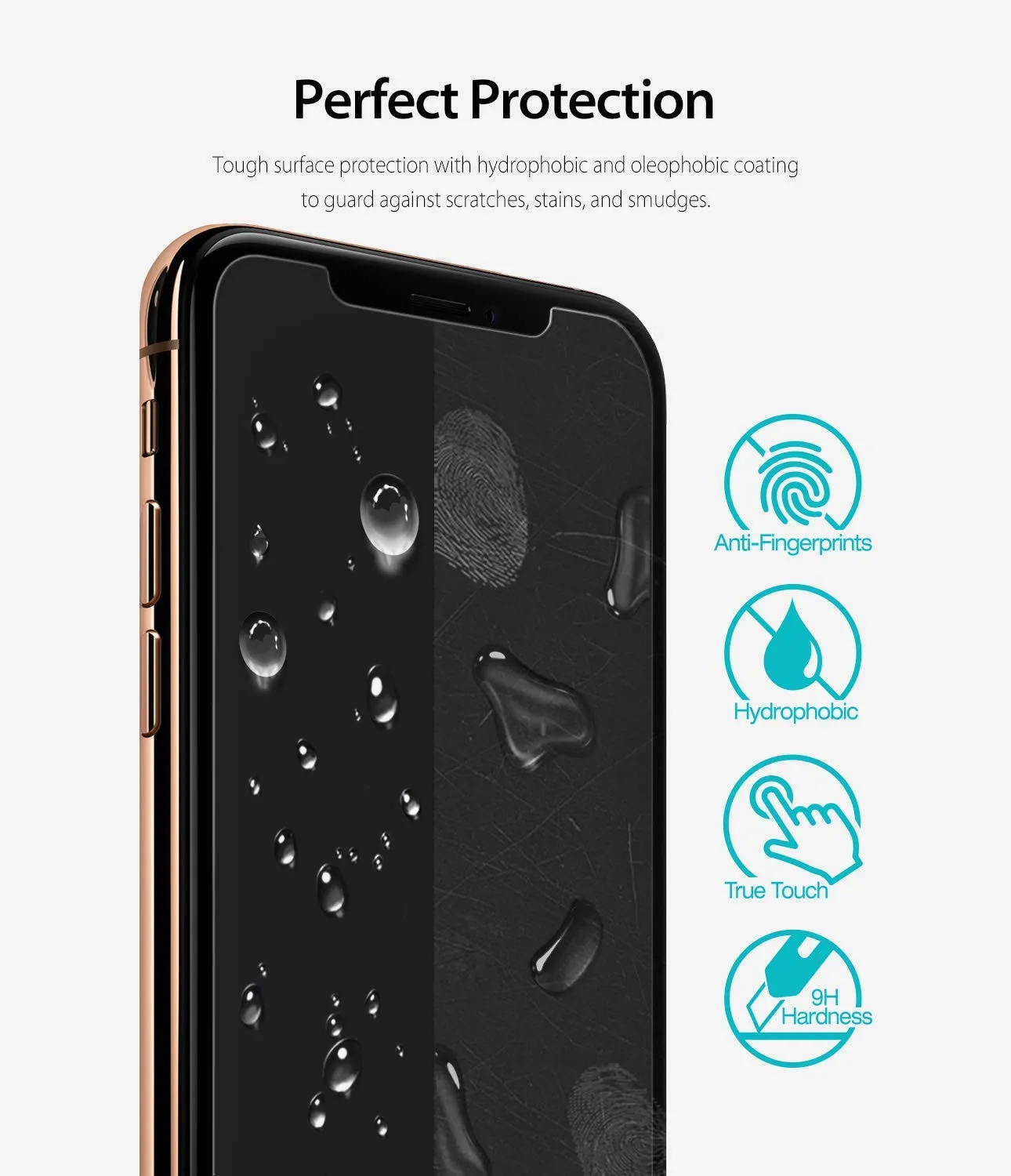 iPhone XS Tempered Glass Screen Protector Guard | FULL GLASS 3 Pack