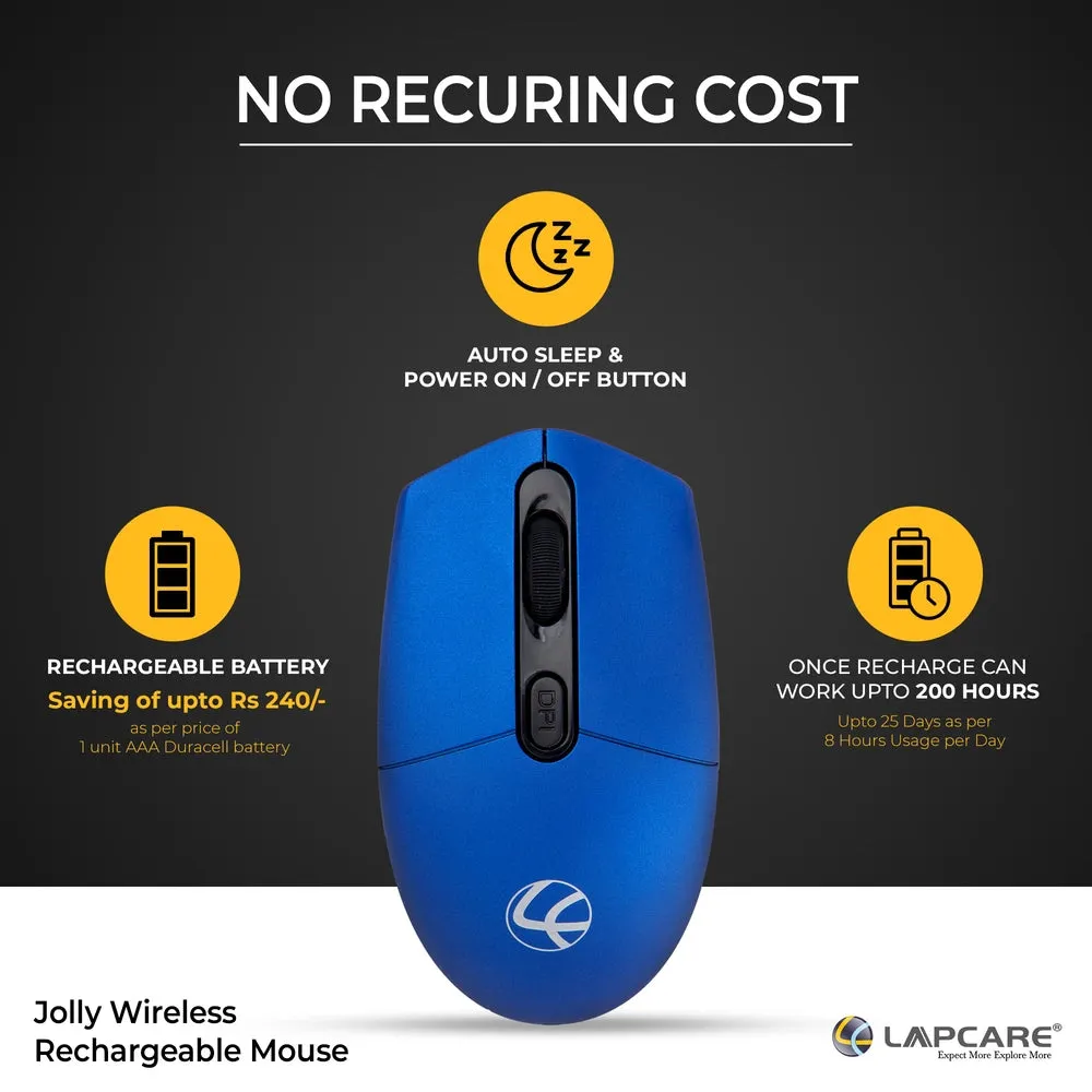 Jolly Rechargeable Mouse - 4 Button, 1600 dpi - Blue