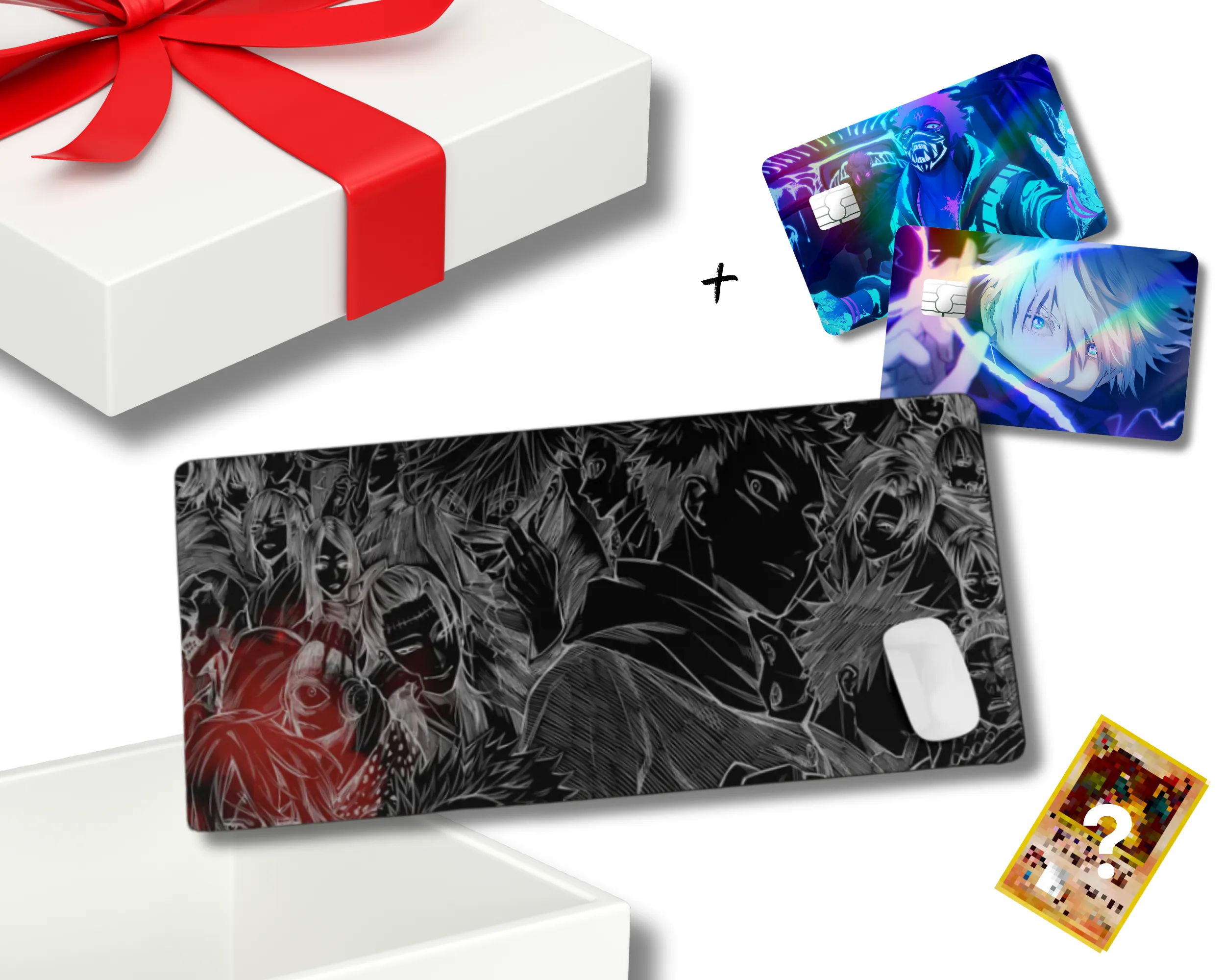 Jujutsu Kaisen Mouse Pad & Holographic Credit Card Bundle Skin Set