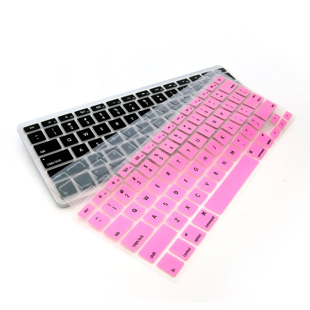 Keyboard Cover Pink Silicone Skin for MacBook Pro 13" 15" (2015 or Older Version), iMac